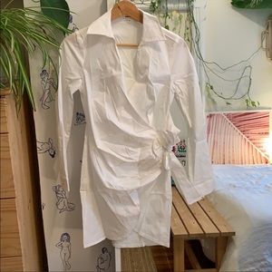 Superdown NWOT wrap front tie shirt dress